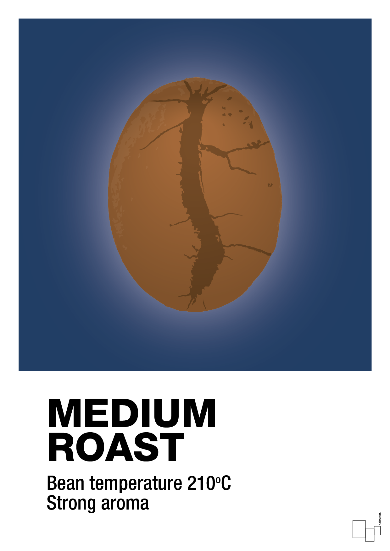 medium roast - Plakat med Mad & Drikke i Lapis Blue