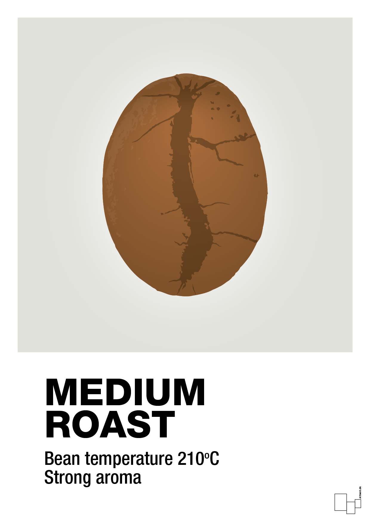 medium roast - Plakat med Mad & Drikke i Painters White