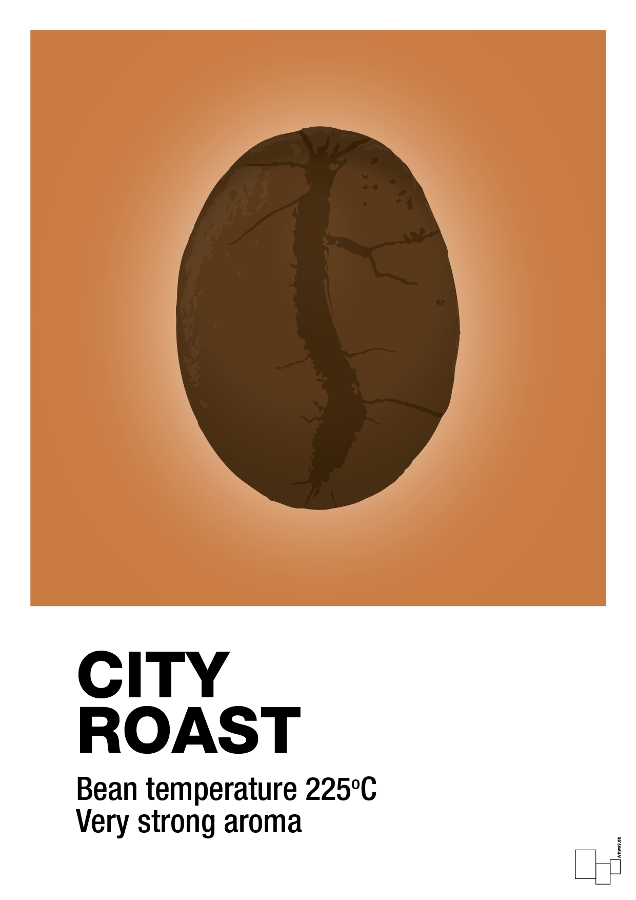 city roast - Plakat med Mad & Drikke i Rumba Orange