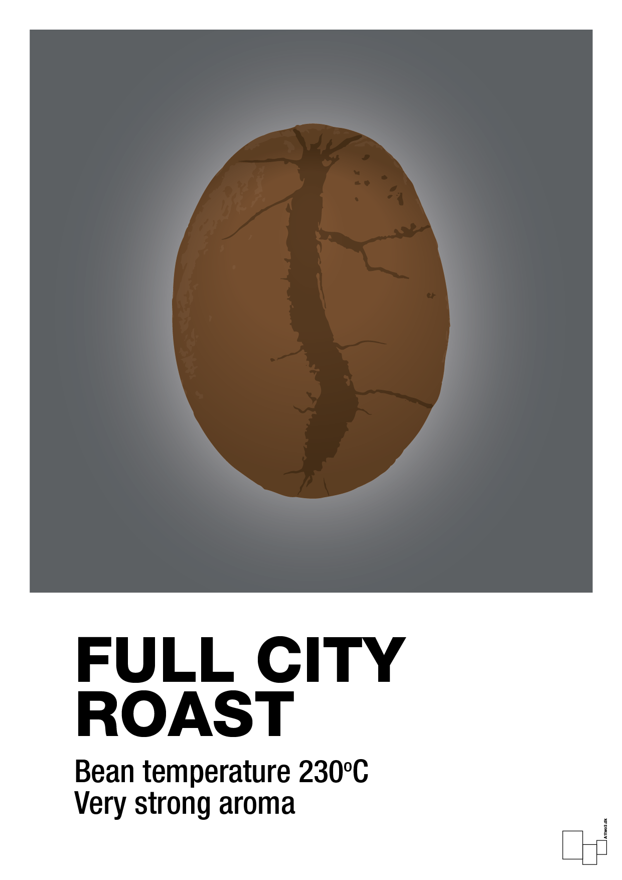 full city roast - Plakat med Mad & Drikke i Graphic Charcoal