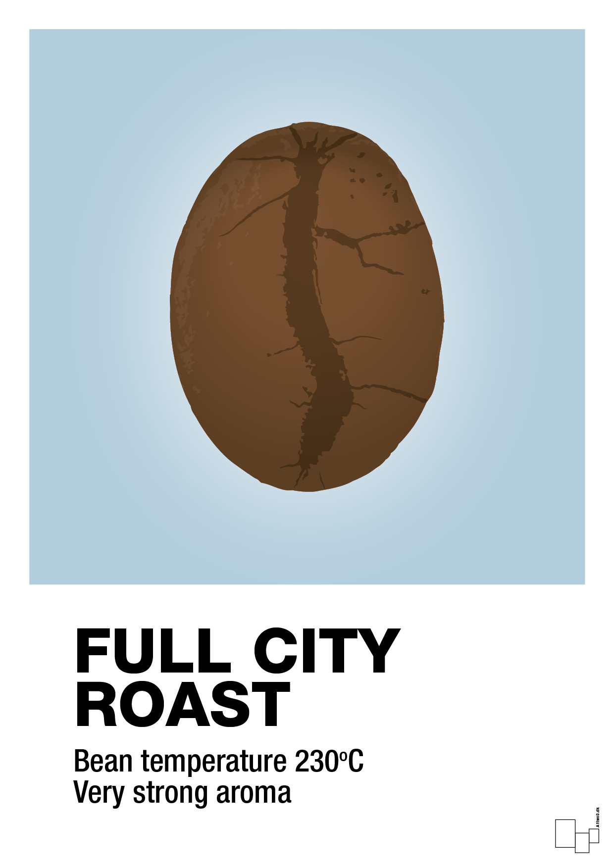 full city roast - Plakat med Mad & Drikke i Heavenly Blue