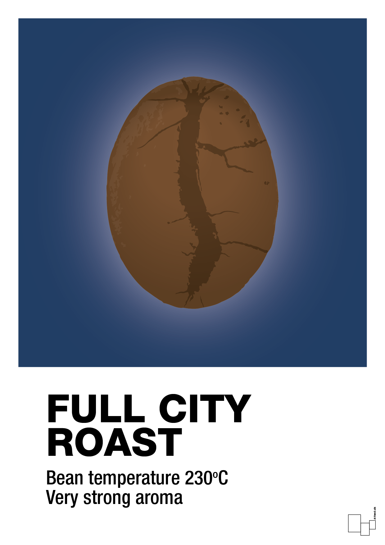 full city roast - Plakat med Mad & Drikke i Lapis Blue