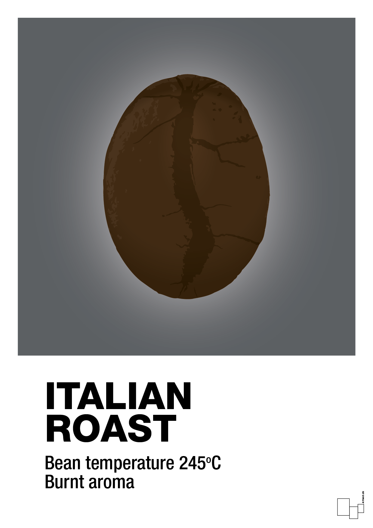 italian roast - Plakat med Mad & Drikke i Graphic Charcoal