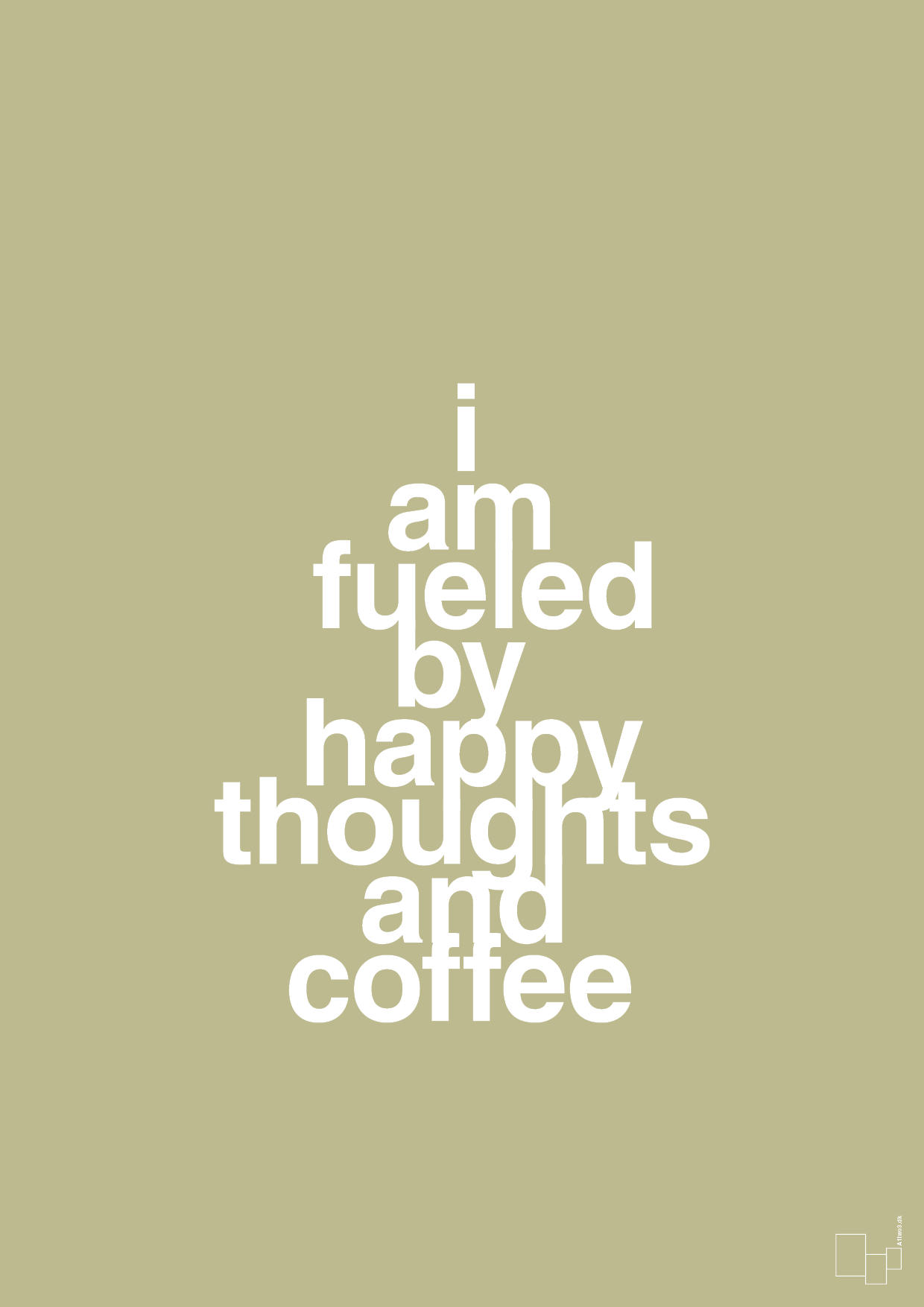 i am fueled by happy thoughts and coffee - Plakat med Mad & Drikke i Back to Nature