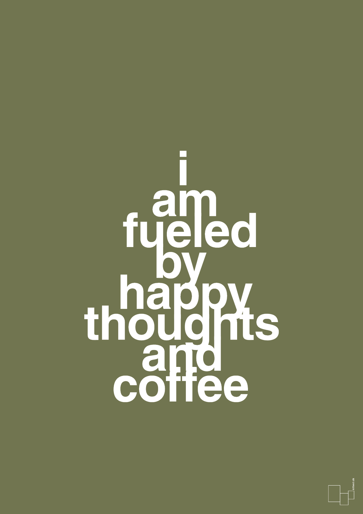 i am fueled by happy thoughts and coffee - Plakat med Mad & Drikke i Secret Meadow