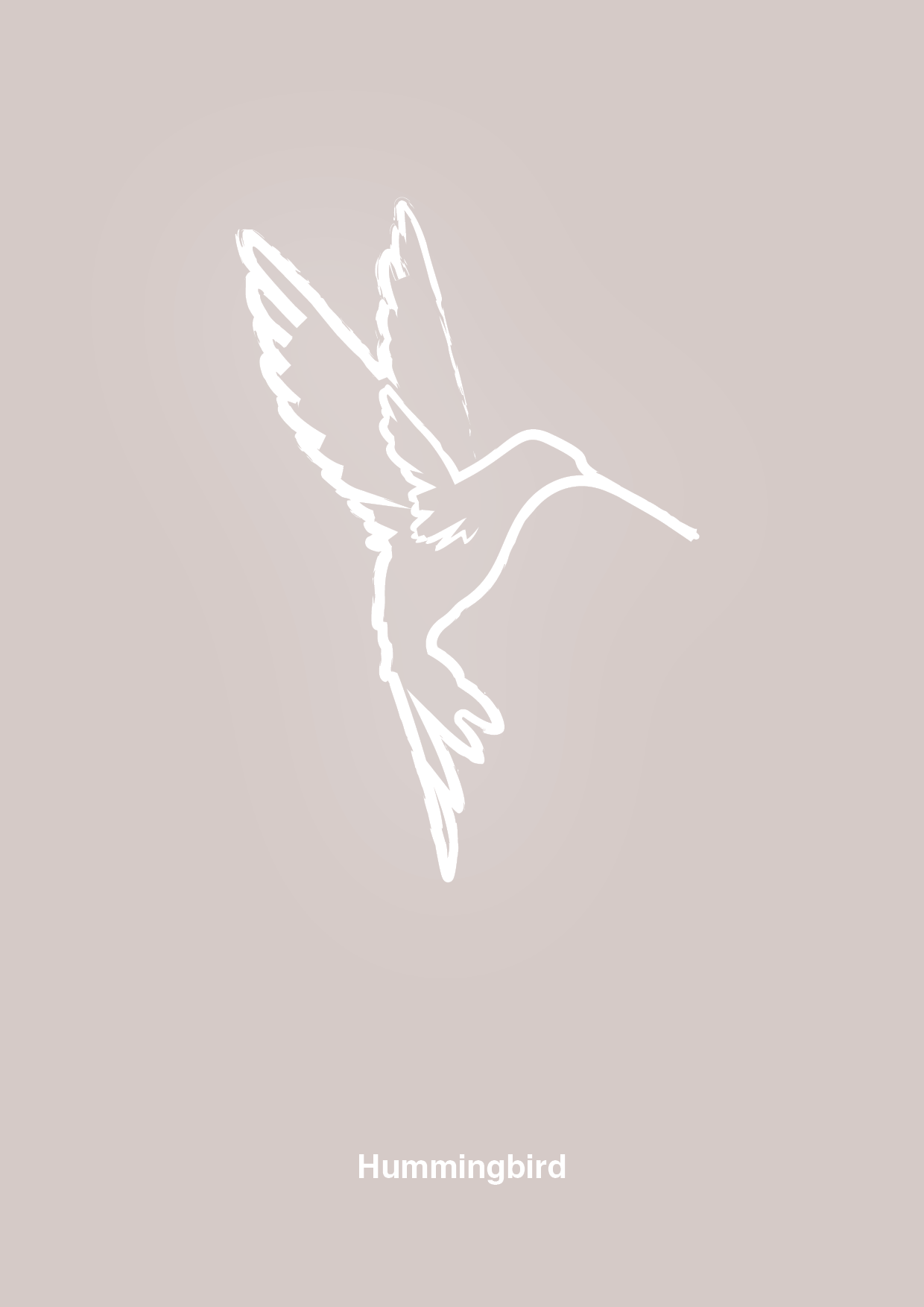 kolibri - Plakat med Grafik i Broken Beige