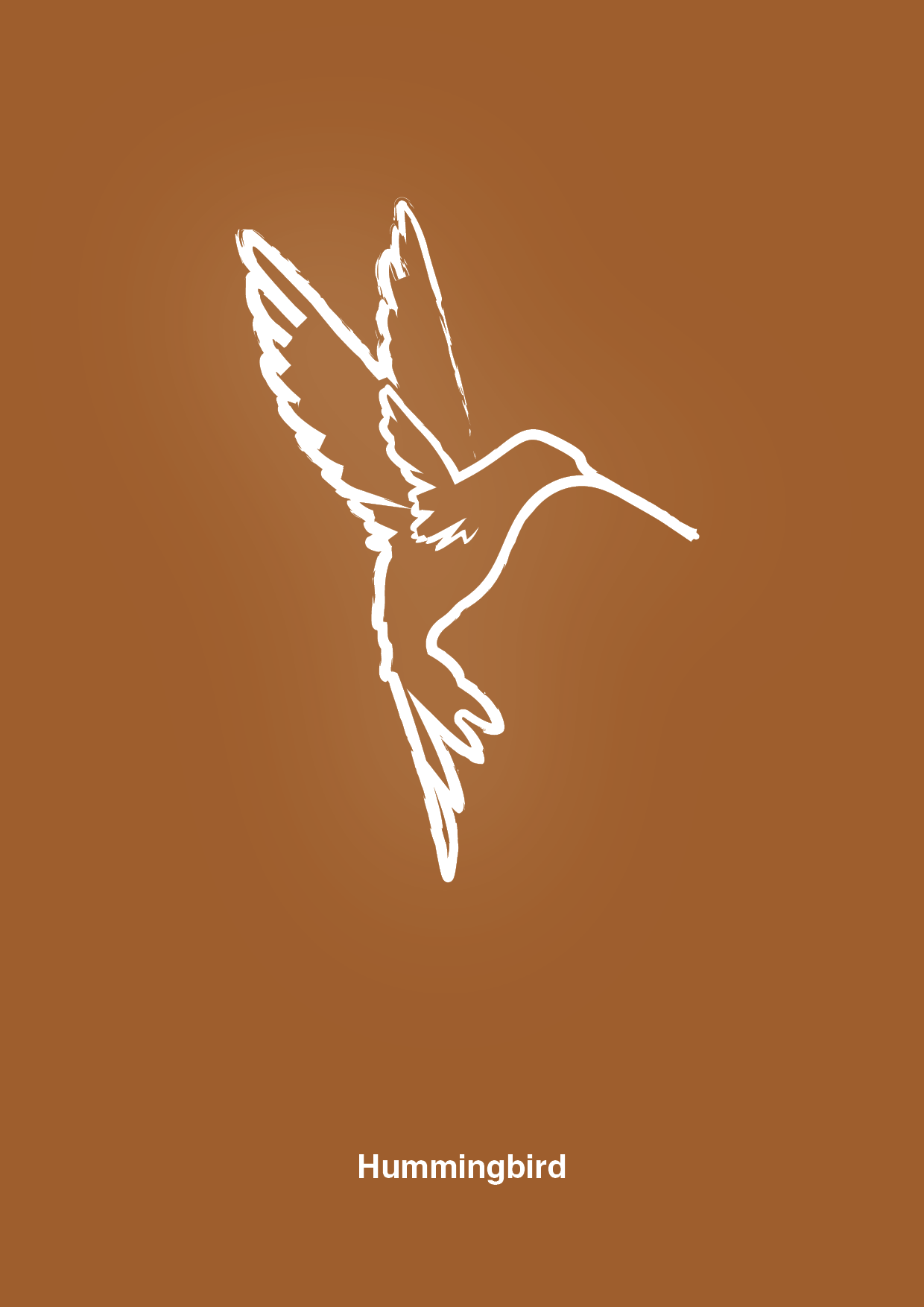 kolibri - Plakat med Grafik i Cognac