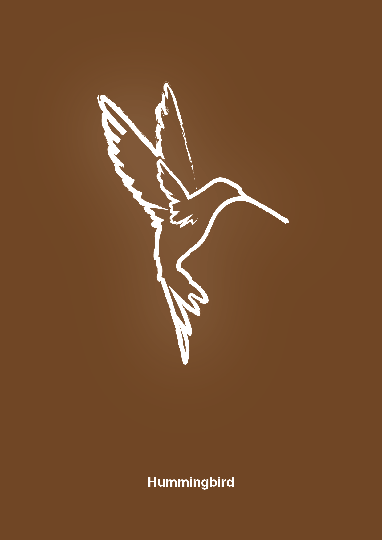kolibri - Plakat med Grafik i Dark Brown