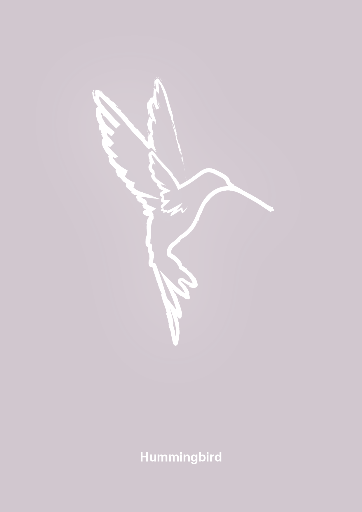 kolibri - Plakat med Grafik i Dusty Lilac