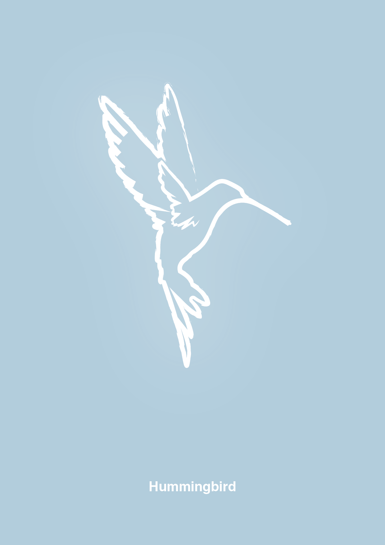 kolibri - Plakat med Grafik i Heavenly Blue