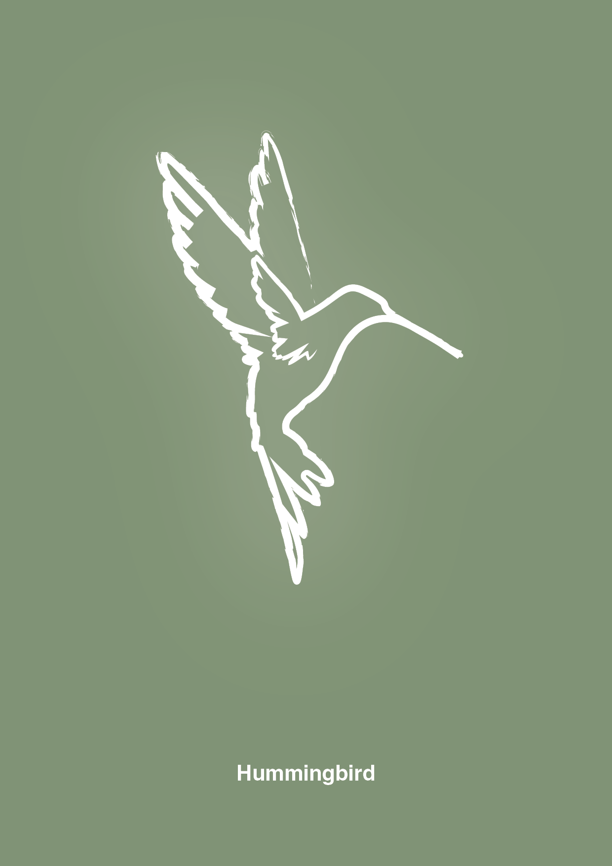 kolibri - Plakat med Grafik i Jade