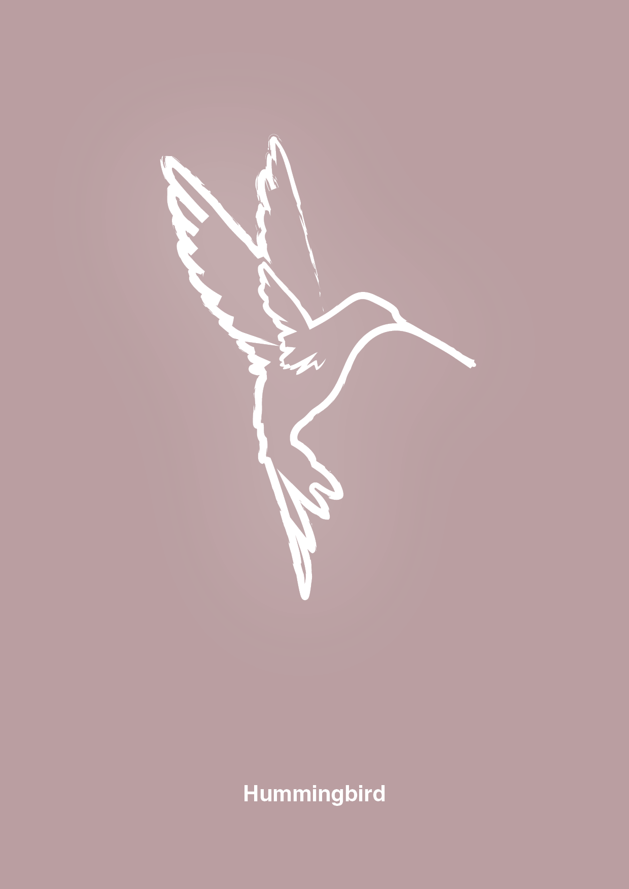kolibri - Plakat med Grafik i Light Rose