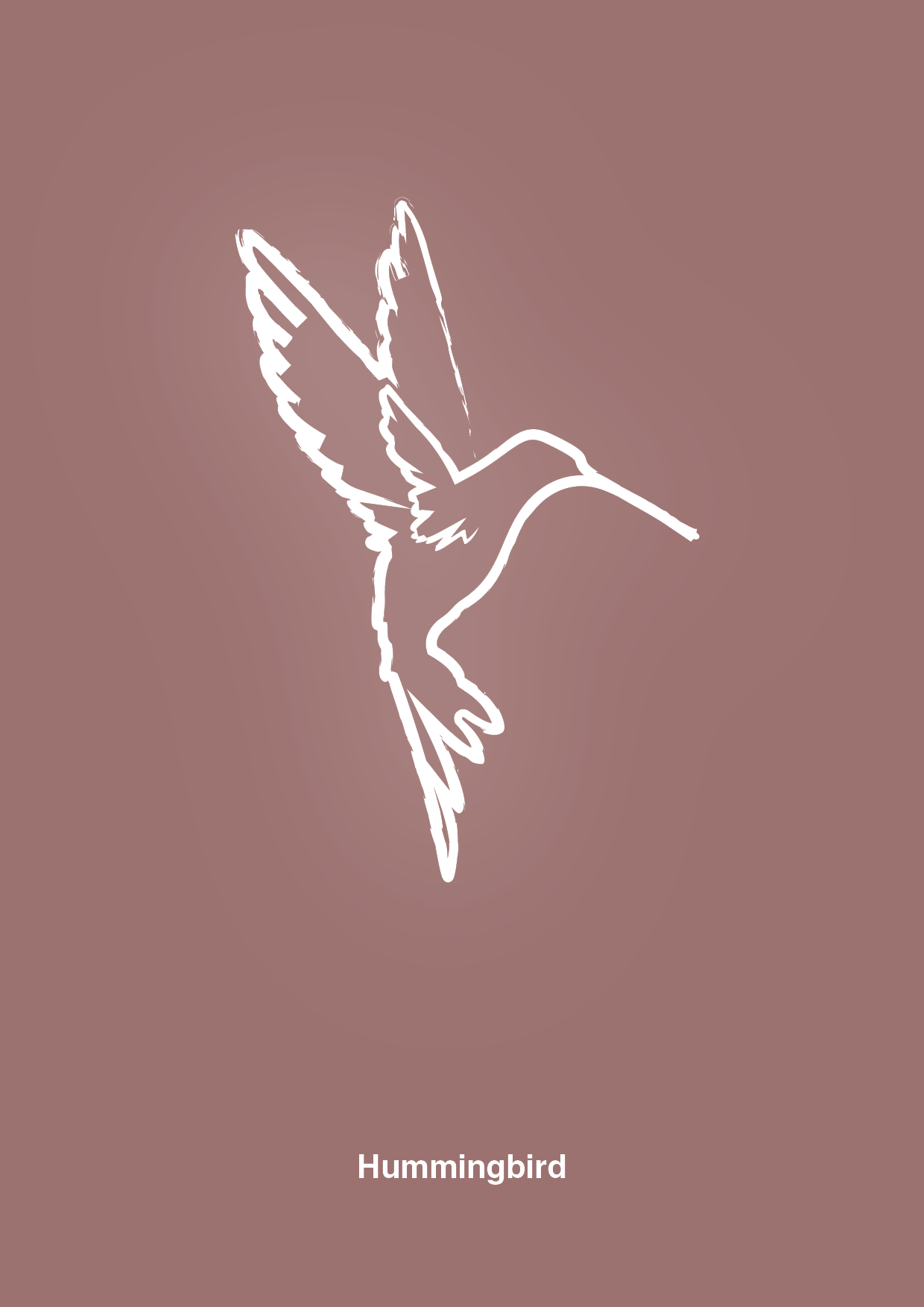 kolibri - Plakat med Grafik i Plum
