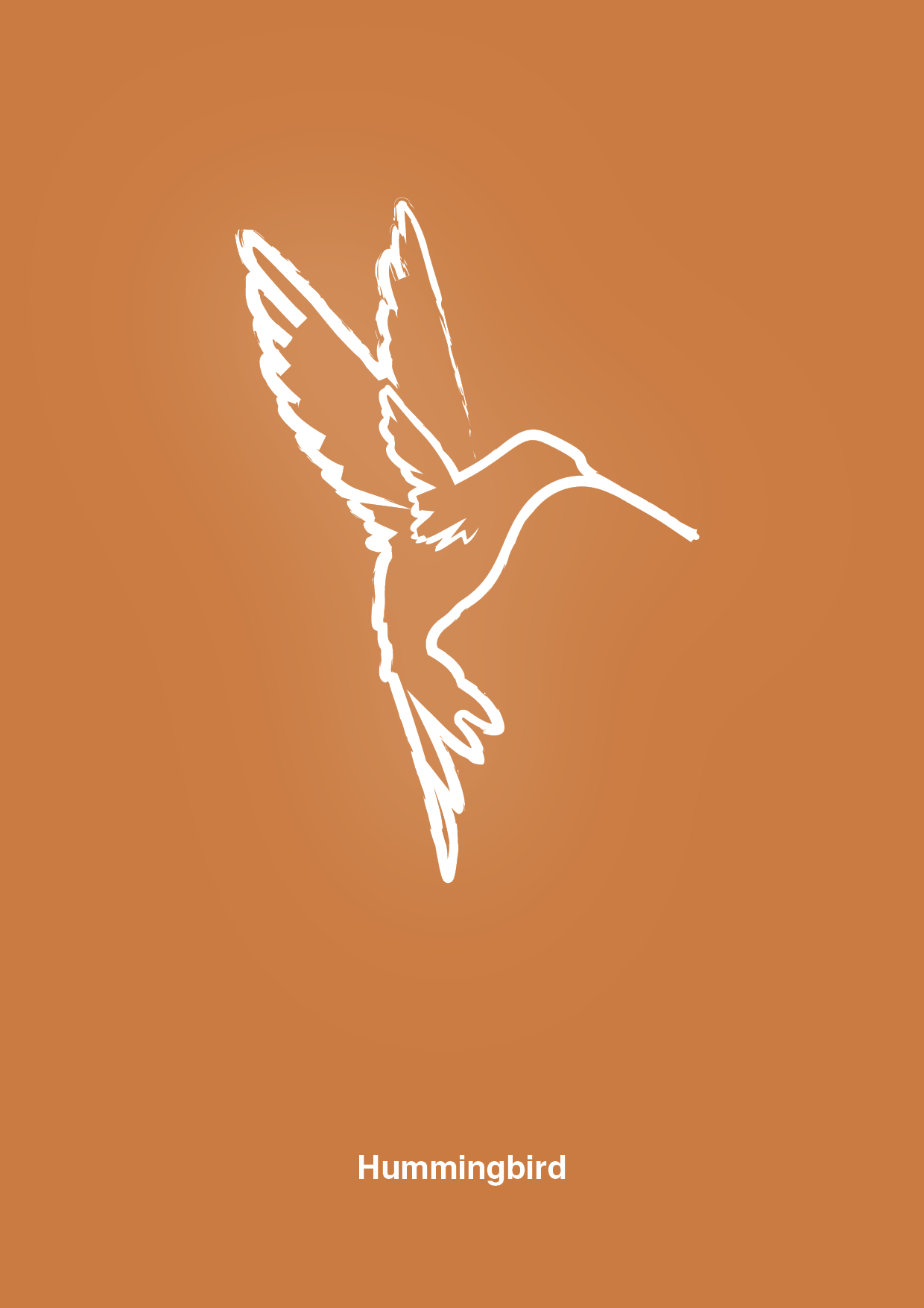 kolibri - Plakat med Grafik i Rumba Orange