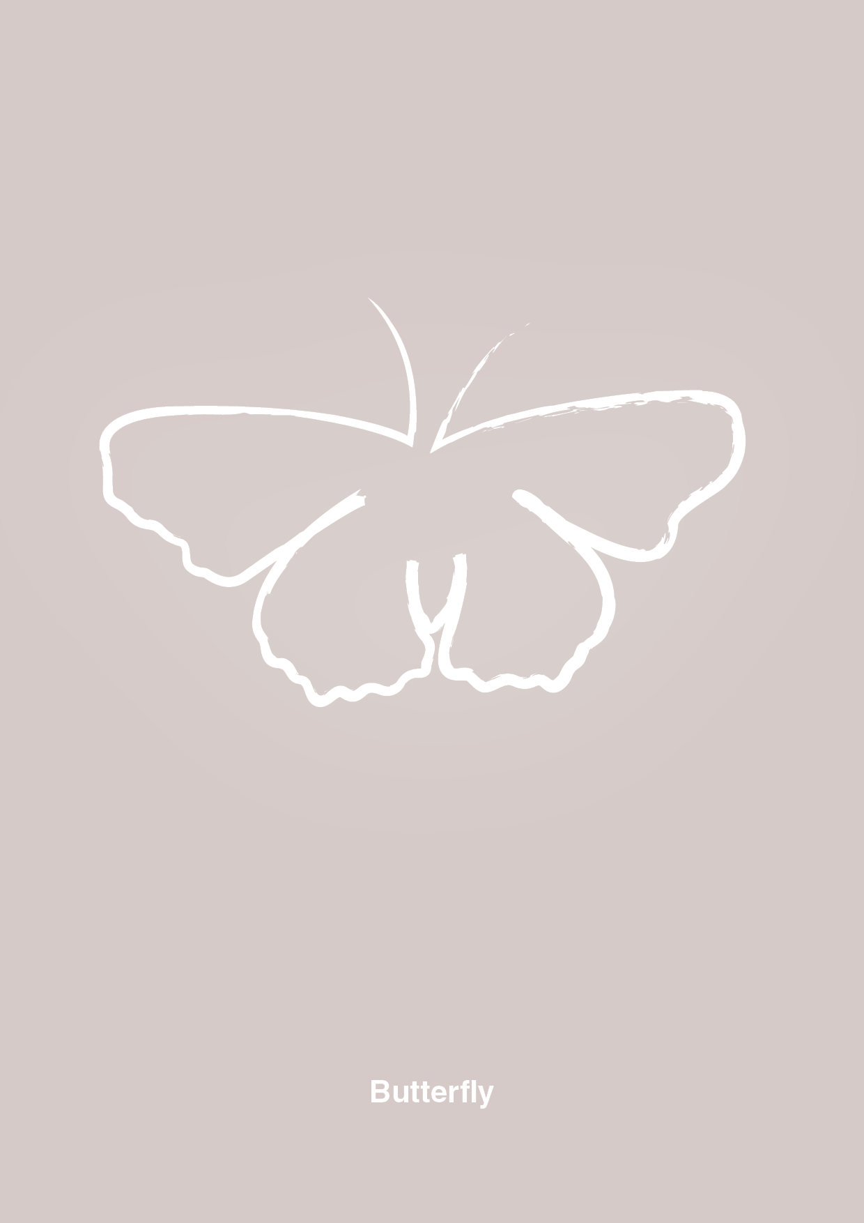 sommerfugl - Plakat med Grafik i Broken Beige