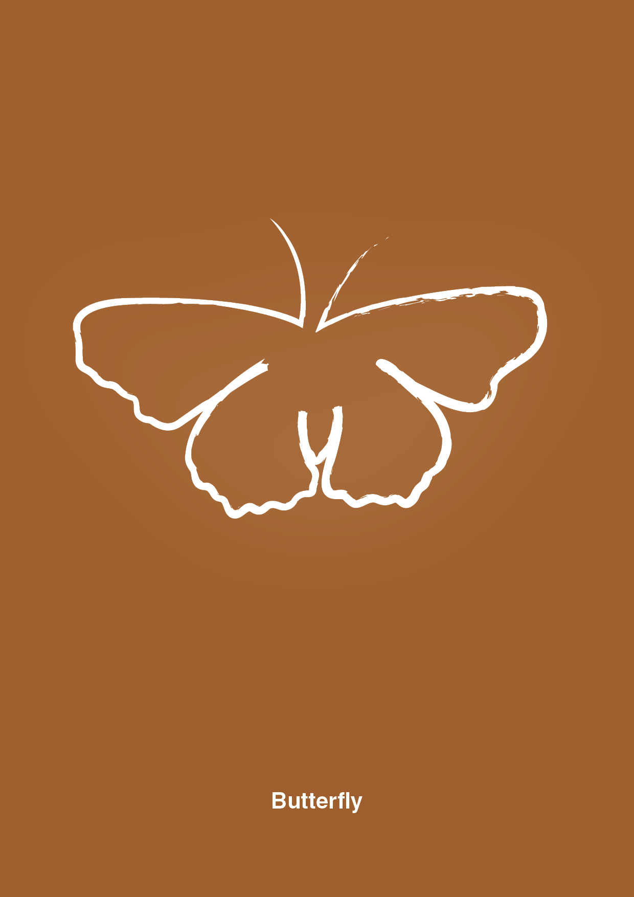 sommerfugl - Plakat med Grafik i Cognac
