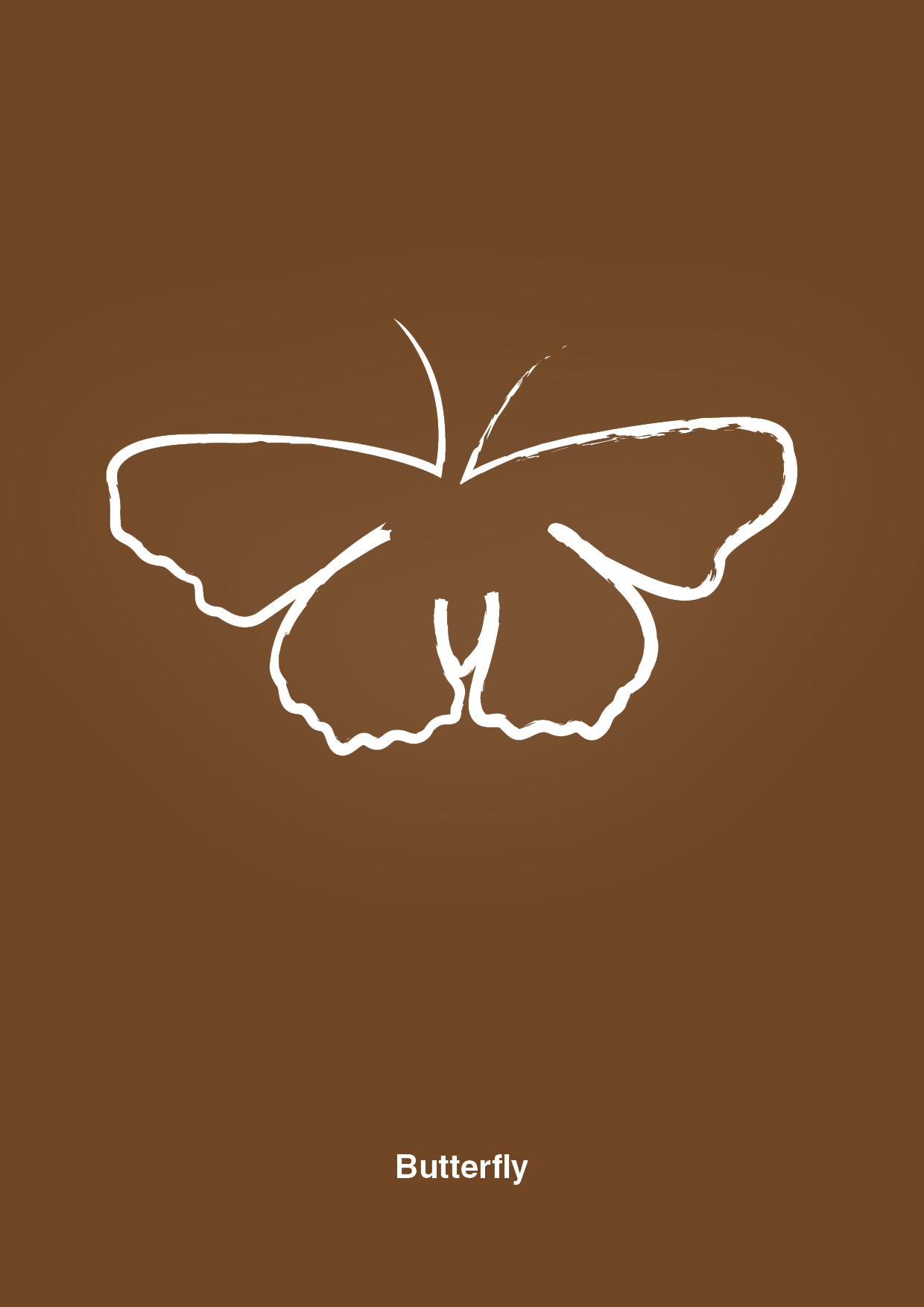 sommerfugl - Plakat med Grafik i Dark Brown