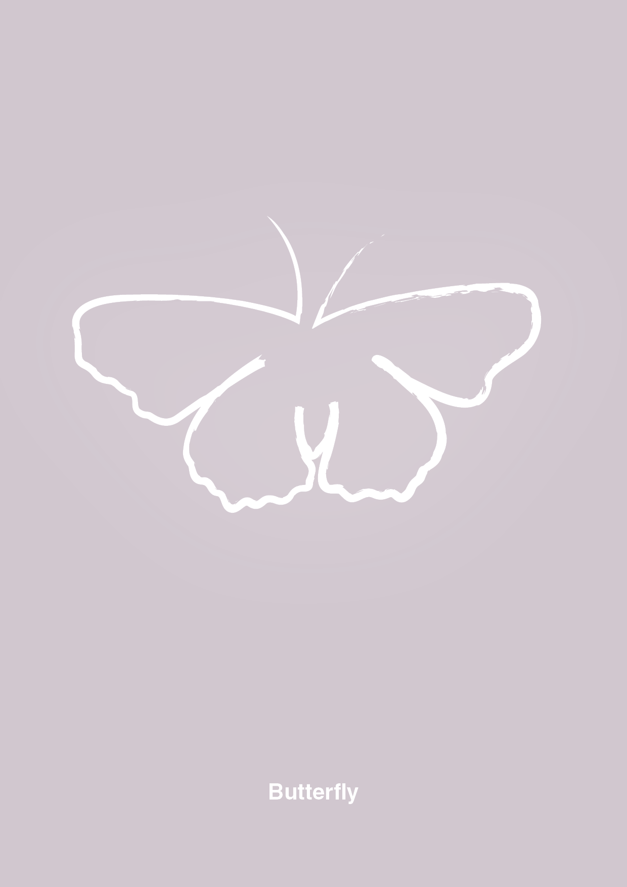 sommerfugl - Plakat med Grafik i Dusty Lilac