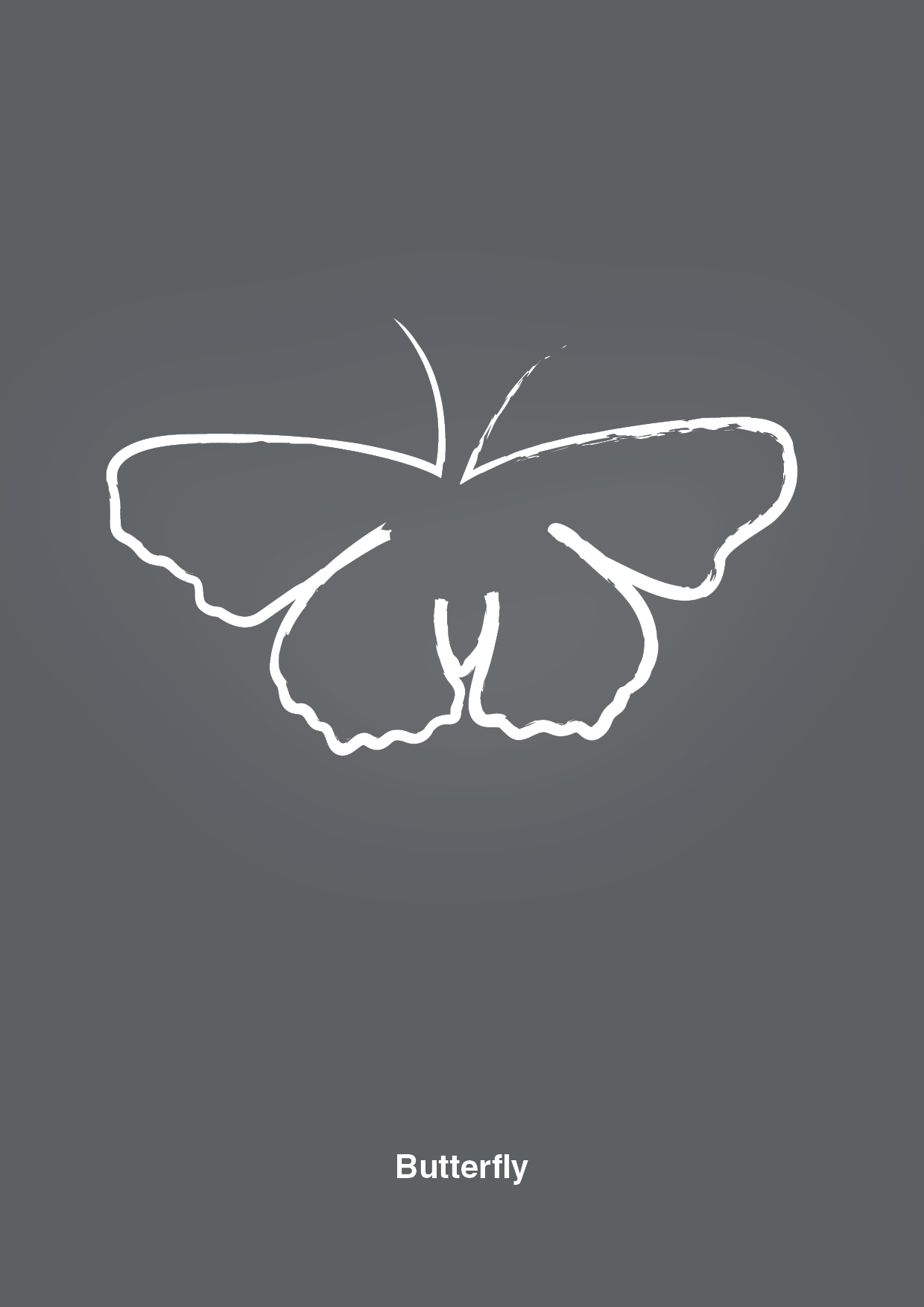 sommerfugl - Plakat med Grafik i Graphic Charcoal