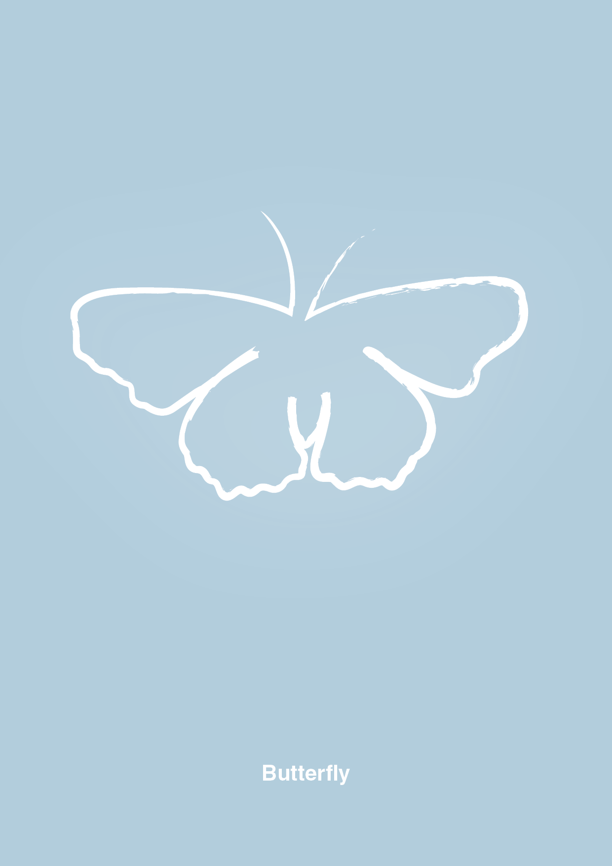 sommerfugl - Plakat med Grafik i Heavenly Blue
