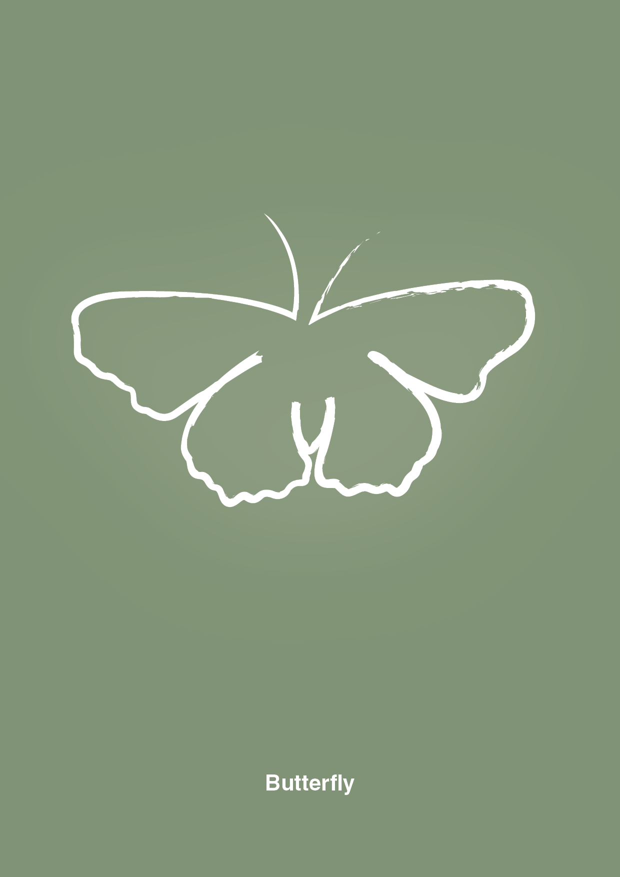 sommerfugl - Plakat med Grafik i Jade