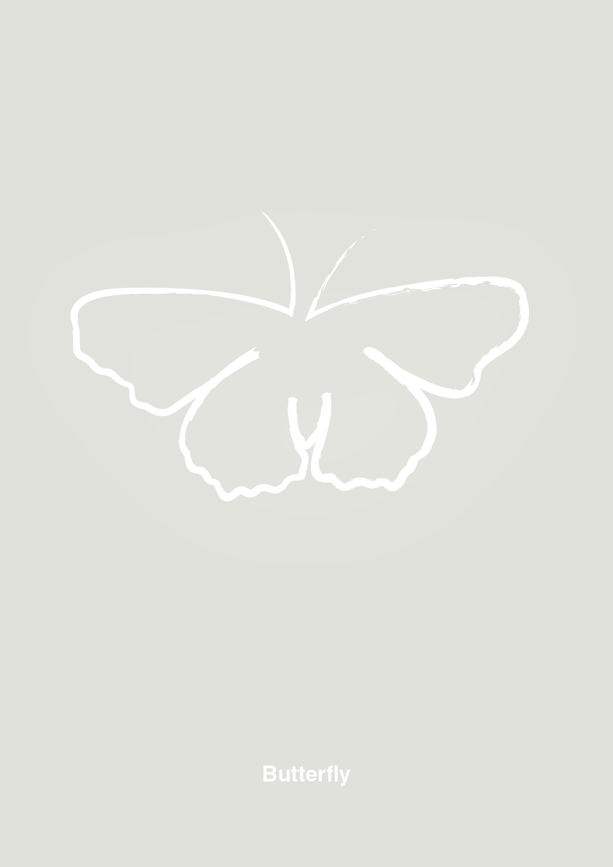 sommerfugl - Plakat med Grafik i Painters White