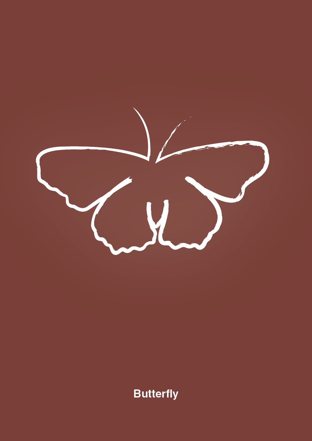 sommerfugl - Plakat med Grafik i Red Pepper