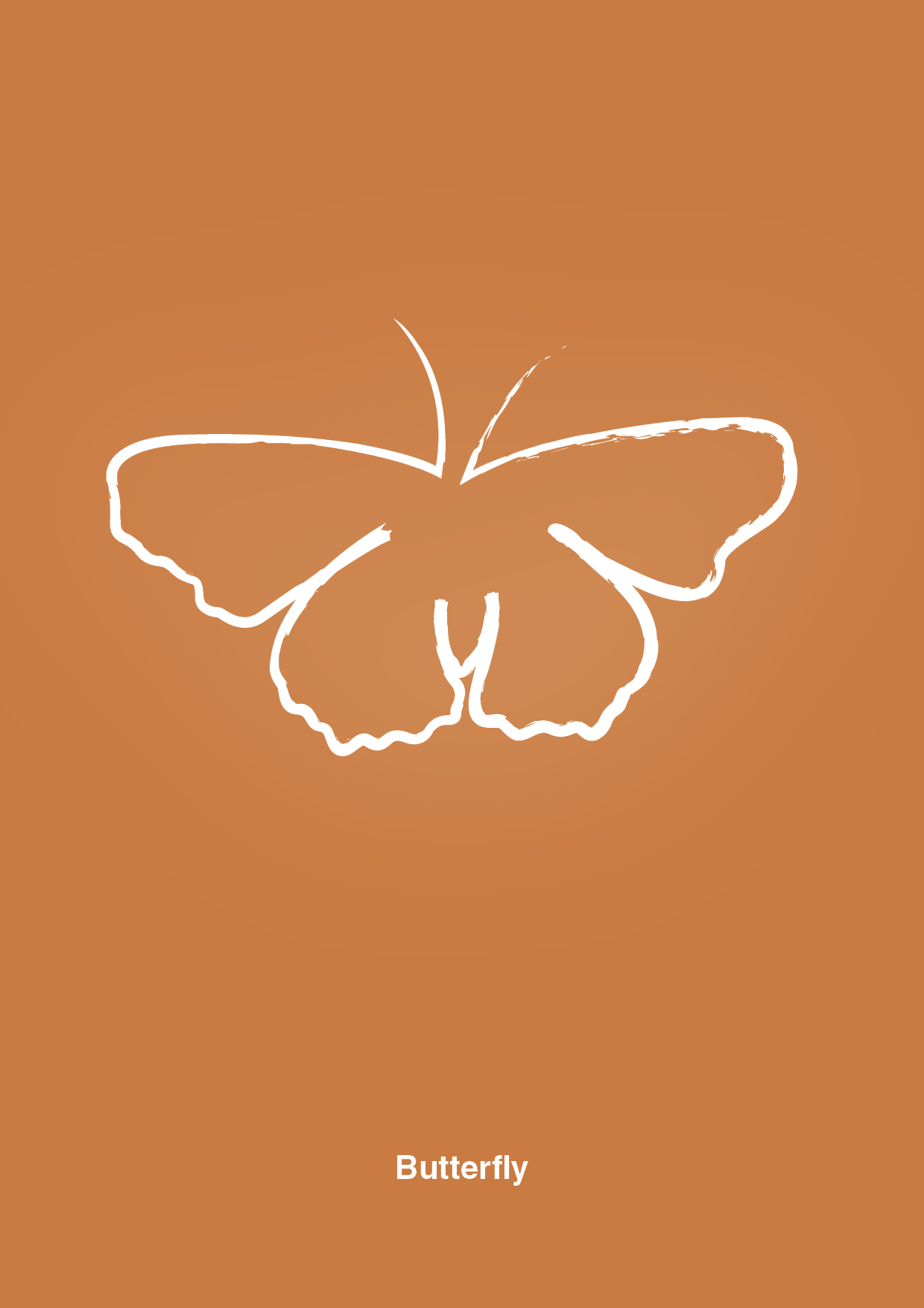 sommerfugl - Plakat med Grafik i Rumba Orange