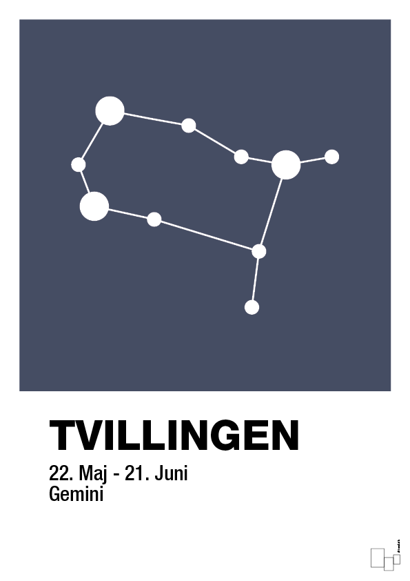 stjernebillede tvillingen - Plakat med Videnskab i Petrol