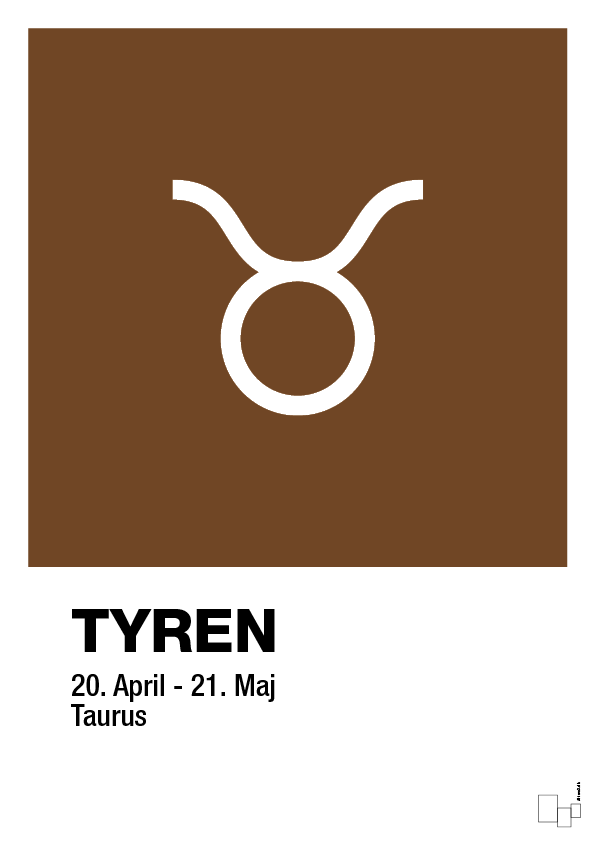 stjernesymbol tyren - Plakat med Videnskab i Dark Brown