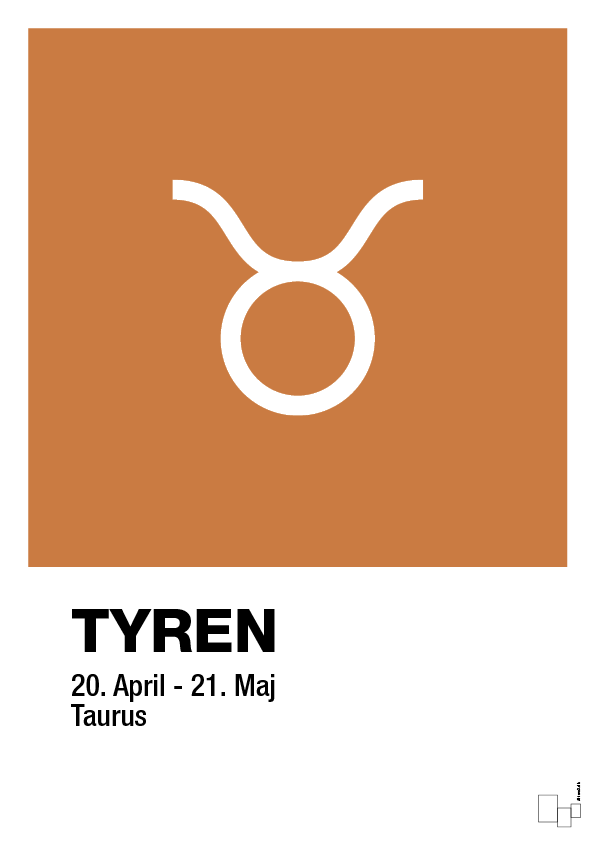 stjernesymbol tyren - Plakat med Videnskab i Rumba Orange