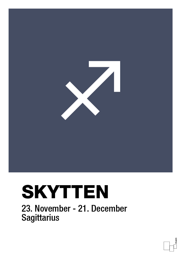 stjernesymbol skytten - Plakat med Videnskab i Petrol