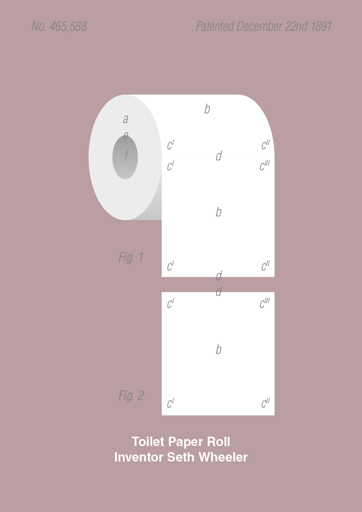 toiletpapir - Plakat med Grafik i Light Rose