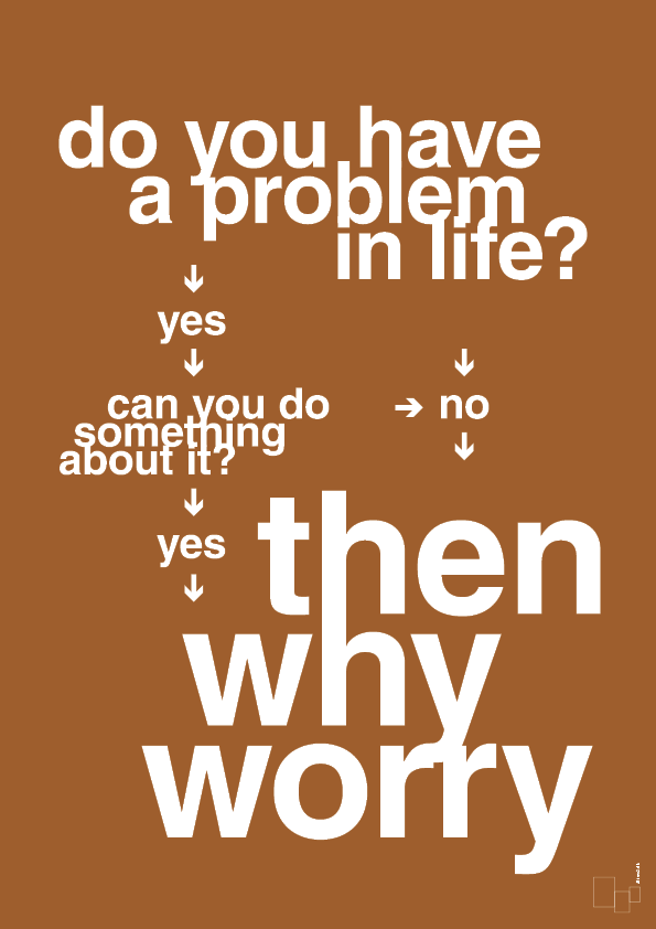 why worry - Plakat med Grafik i Cognac