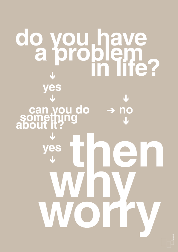 why worry - Plakat med Grafik i Creamy Mushroom