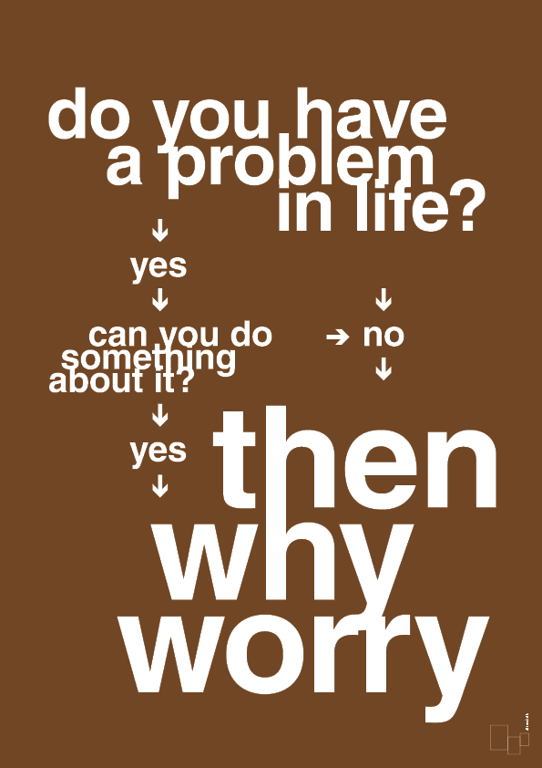 why worry - Plakat med Grafik i Dark Brown