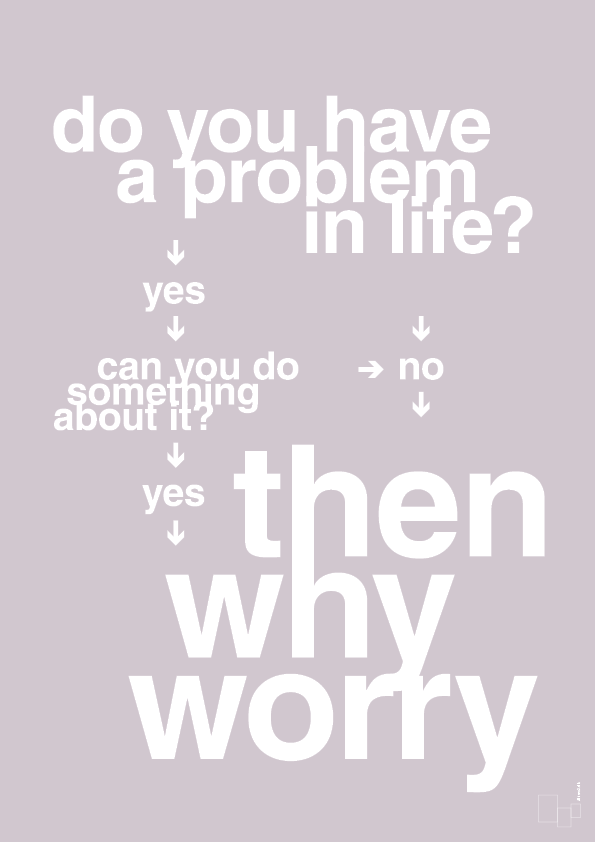 why worry - Plakat med Grafik i Dusty Lilac