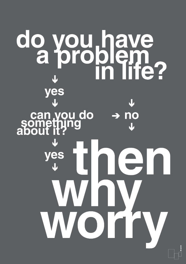 why worry - Plakat med Grafik i Graphic Charcoal