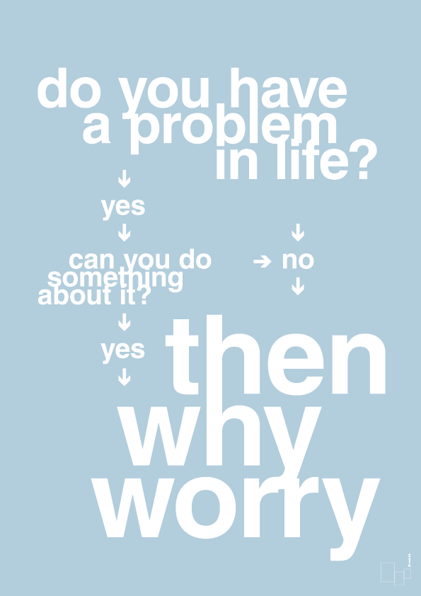 why worry - Plakat med Grafik i Heavenly Blue