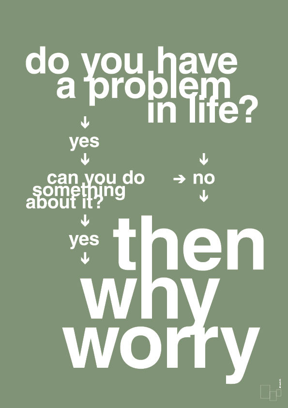 why worry - Plakat med Grafik i Jade