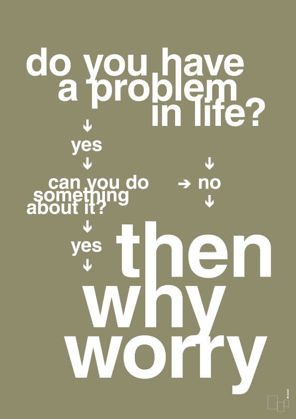 why worry - Plakat med Grafik i Misty Forrest