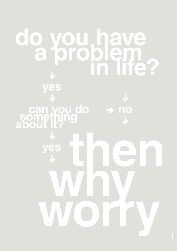 why worry - Plakat med Grafik i Painters White