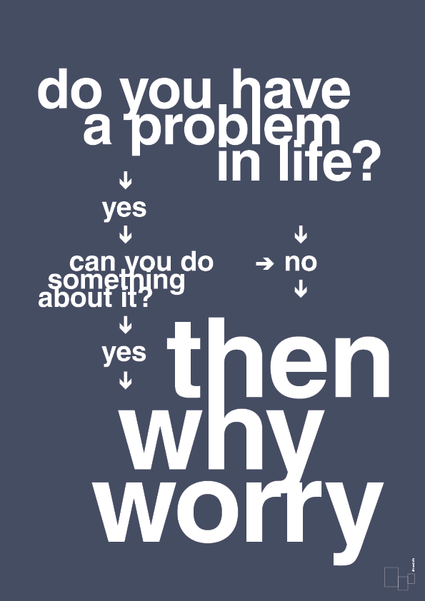 why worry - Plakat med Grafik i Petrol