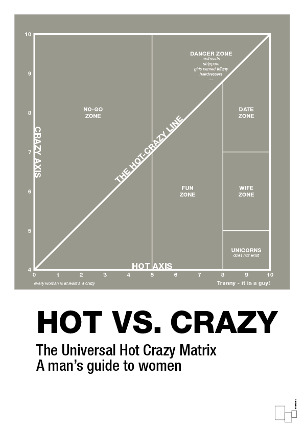 hot crazy matrix - Plakat med Grafik i Battleship Gray