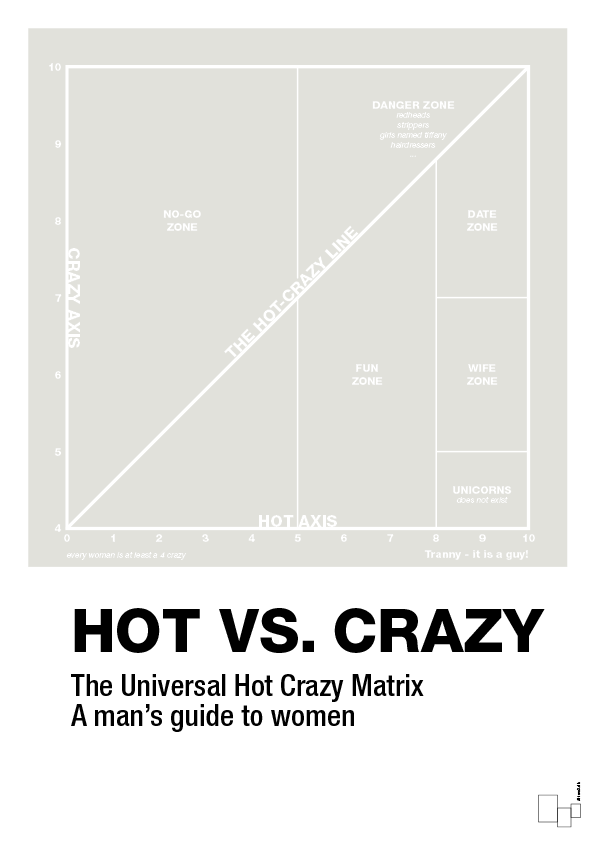 hot crazy matrix - Plakat med Grafik i Painters White