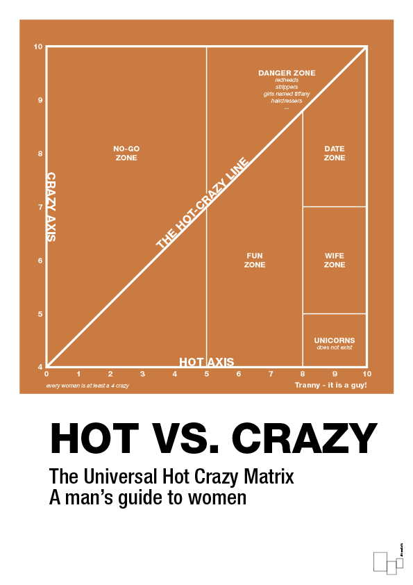hot crazy matrix - Plakat med Grafik i Rumba Orange