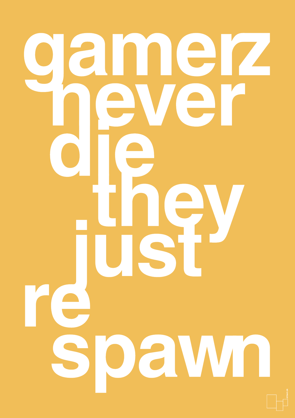 gamerz never die - Plakat med Sport & Fritid i Honeycomb