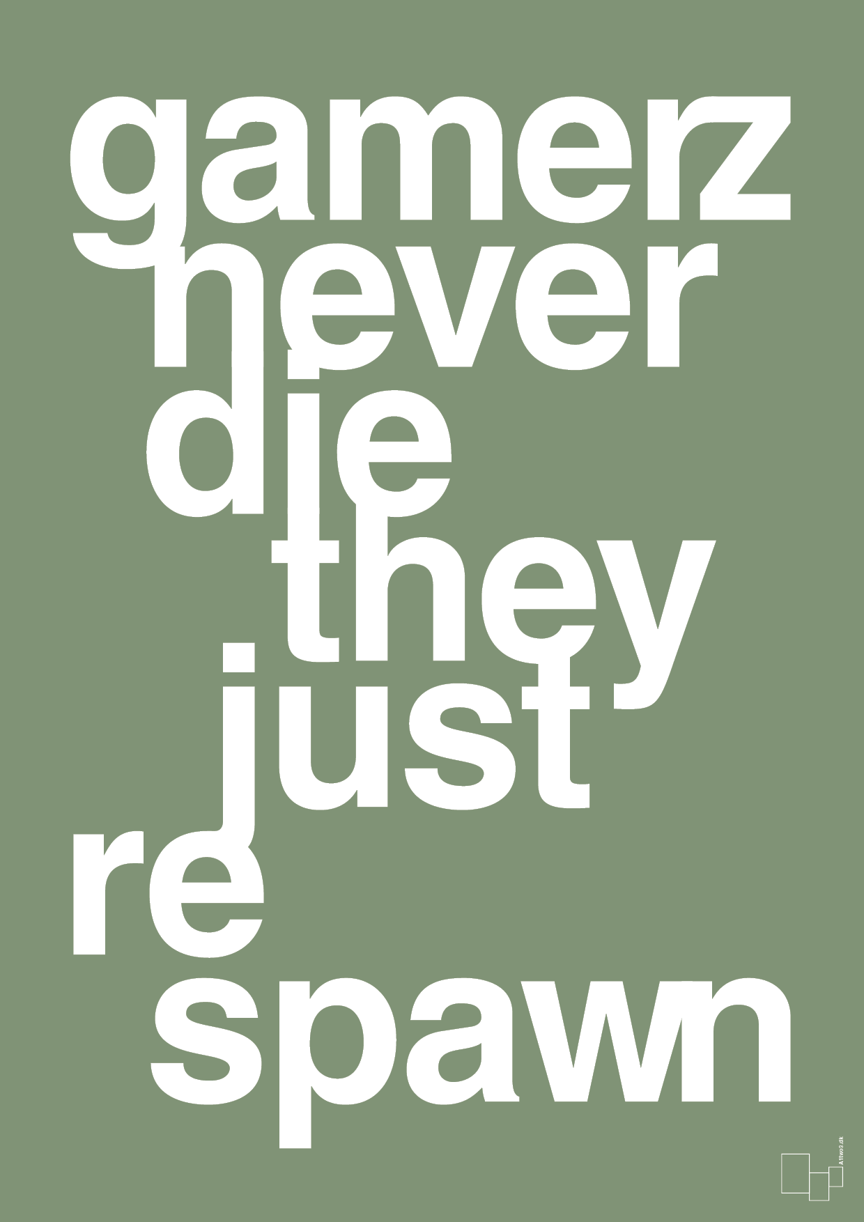 gamerz never die - Plakat med Sport & Fritid i Jade