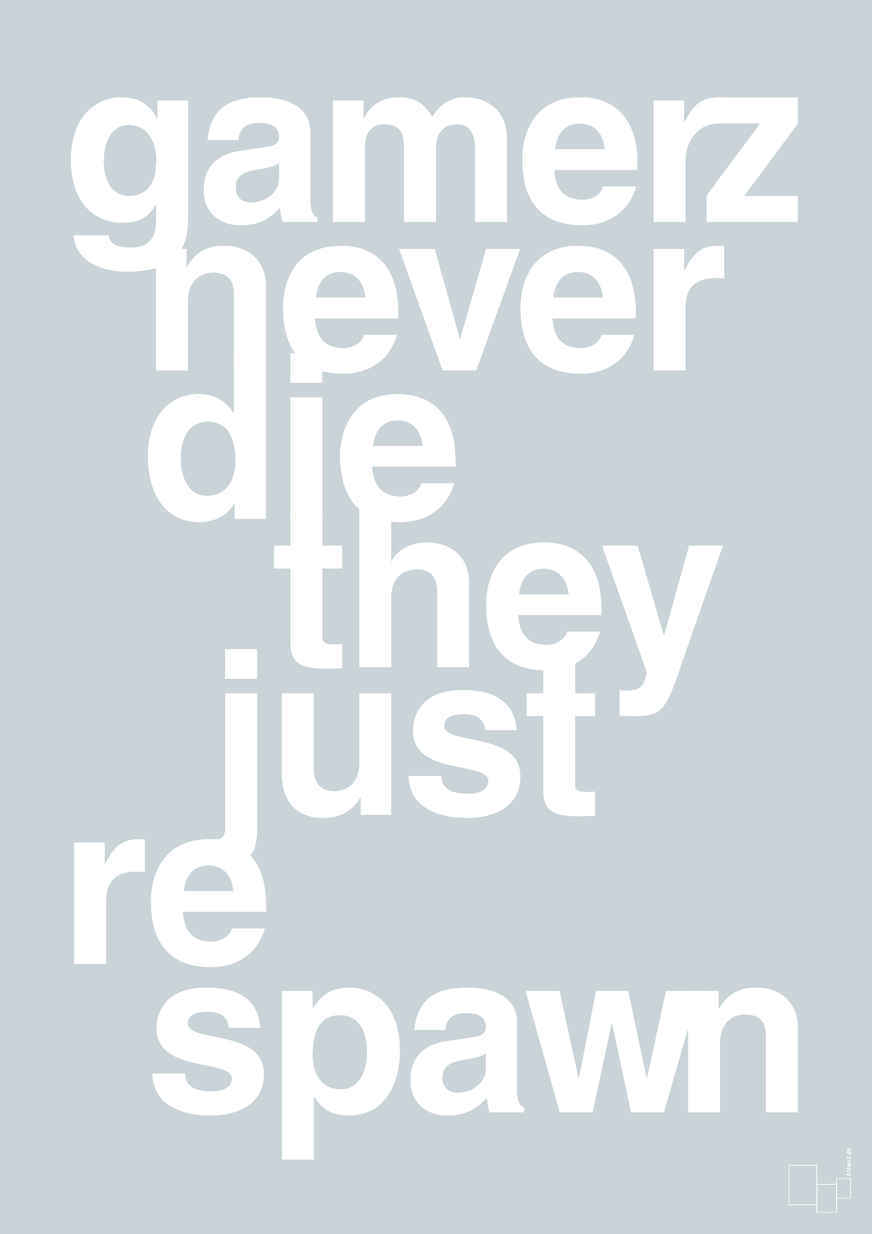 gamerz never die - Plakat med Sport & Fritid i Light Drizzle