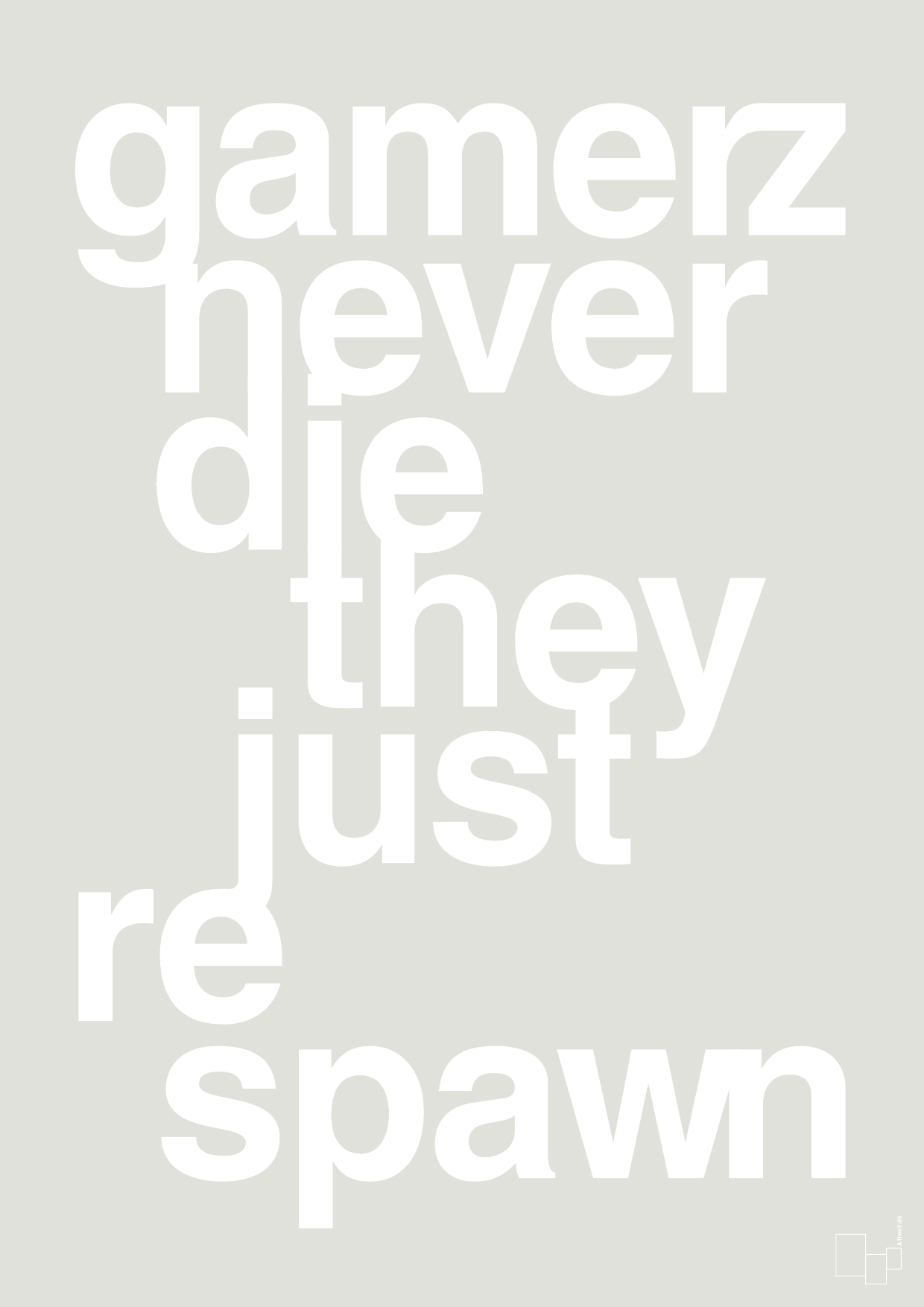 gamerz never die - Plakat med Sport & Fritid i Painters White